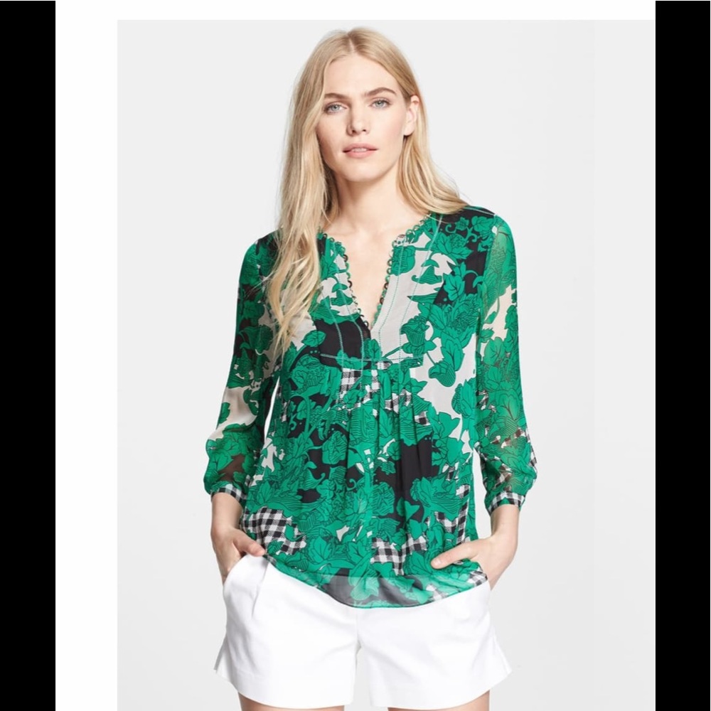 Diane von Furstenberg DVF ‘Camden’ Print Silk Top